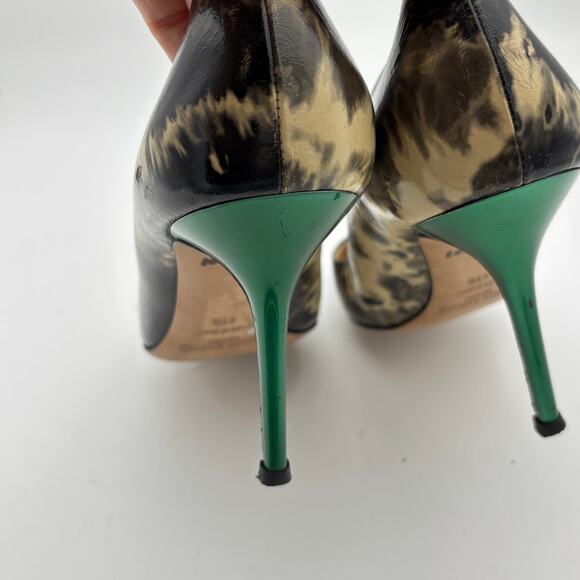 Jimmy Choo Romy 85 Patent Leather Marble Heels Pumps Women\'s 41.5